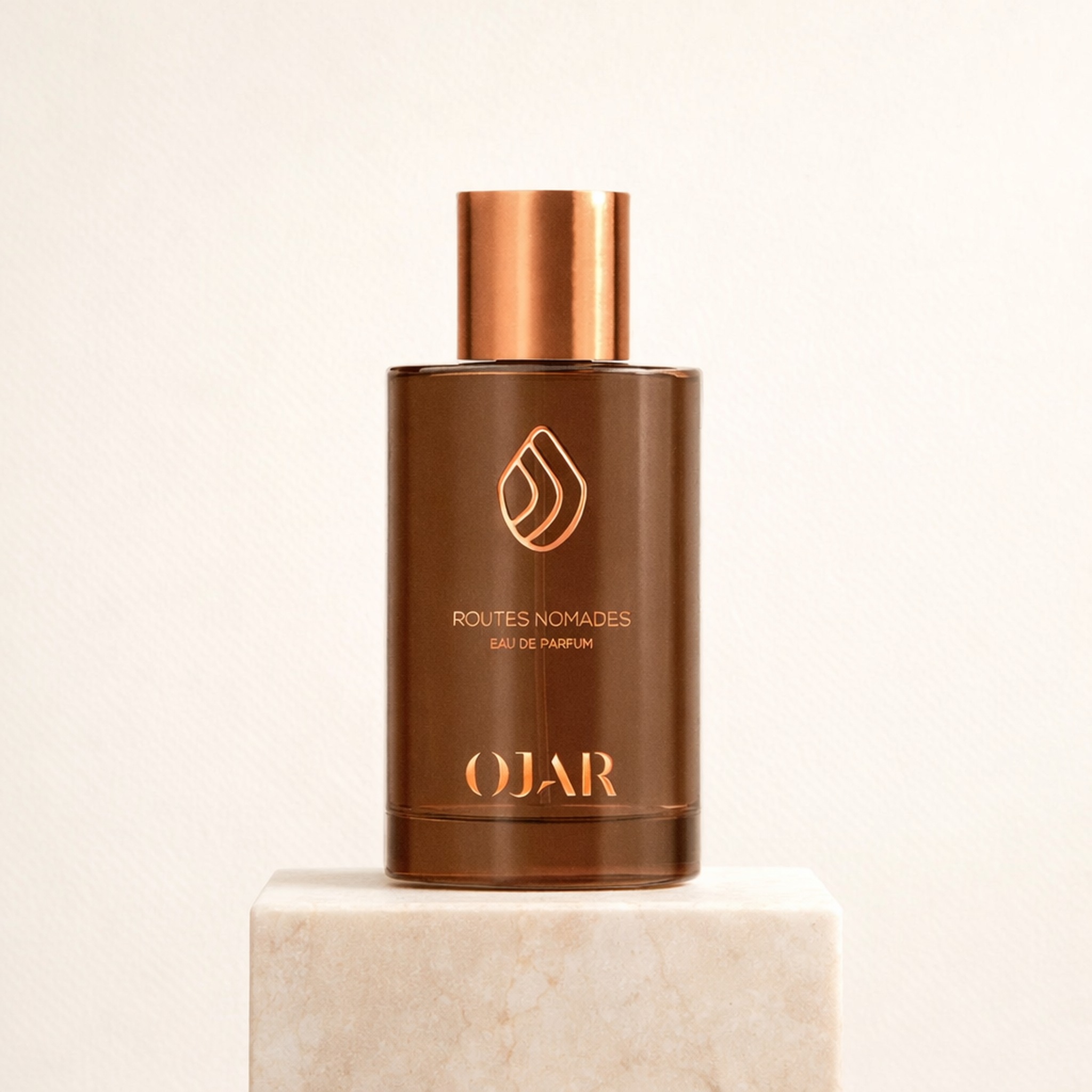Ojar Routes Nomades EDP upright pedestal gallery showcase