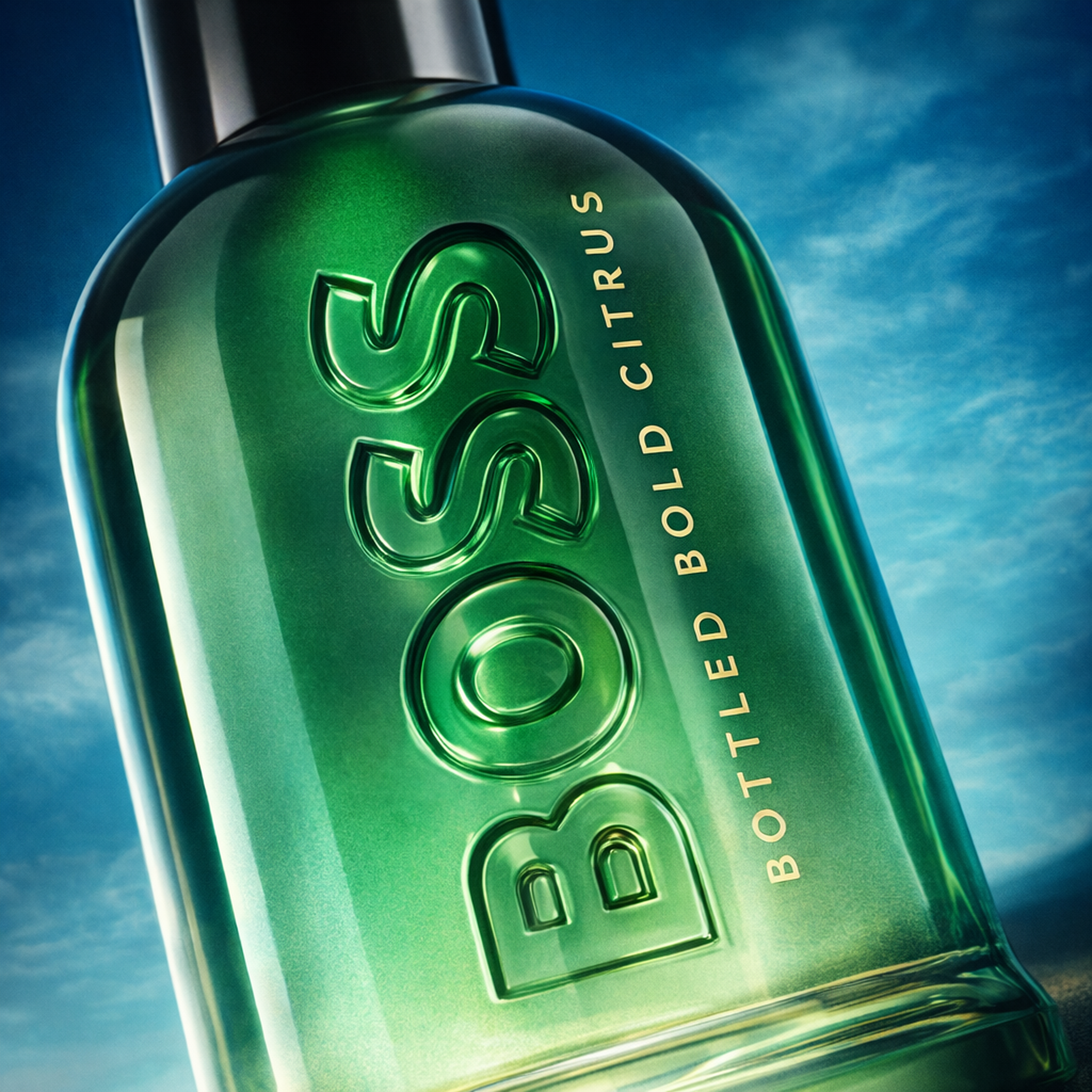 Hugo Boss Boss Bottled Bold Citrus EDP for Men macro label detail gallery showcase