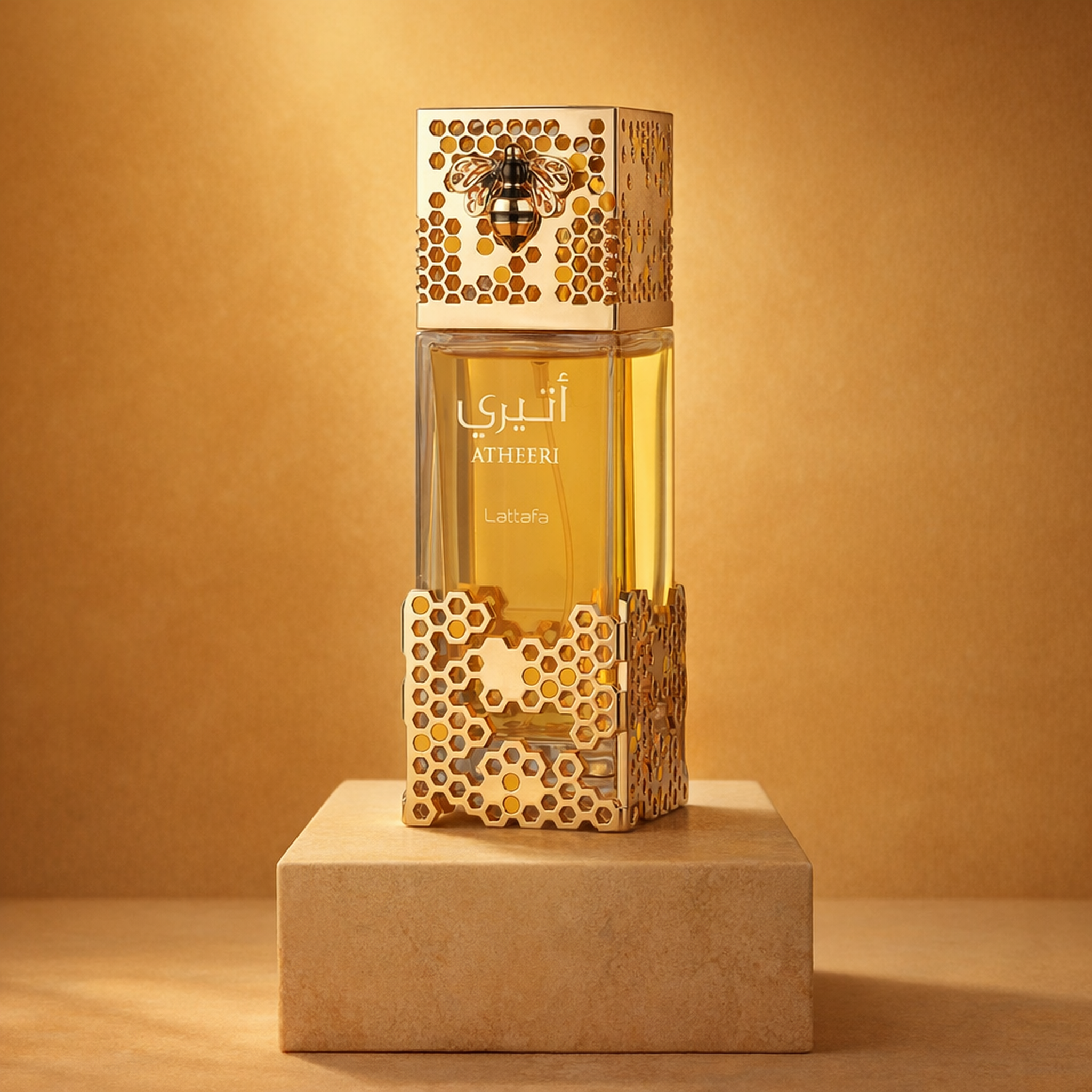 Lattafa Atheeri EDP For Women upright pedestal gallery showcase