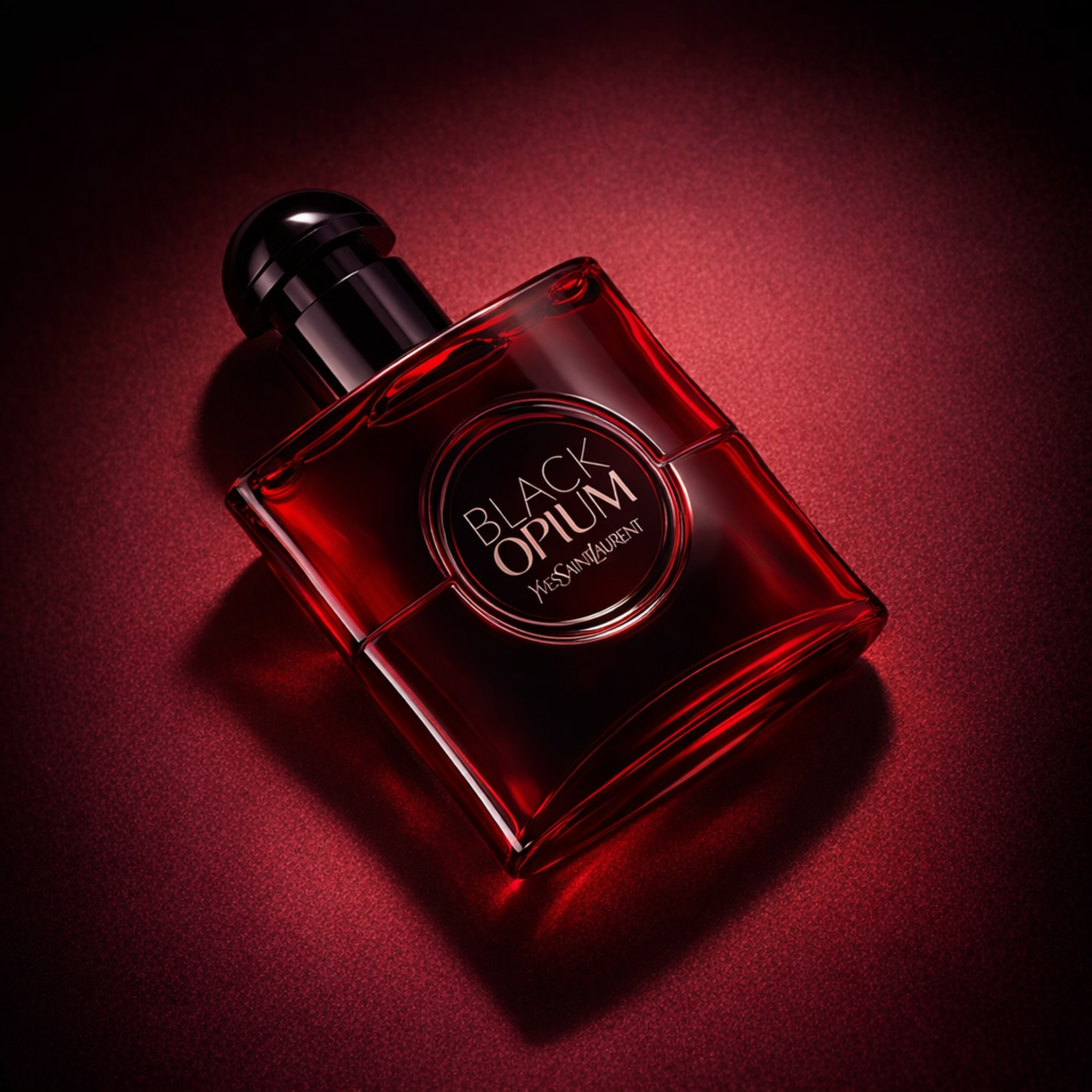 Yves Saint Laurent Black Opium Over Red EDP For Women angled still-life gallery showcase