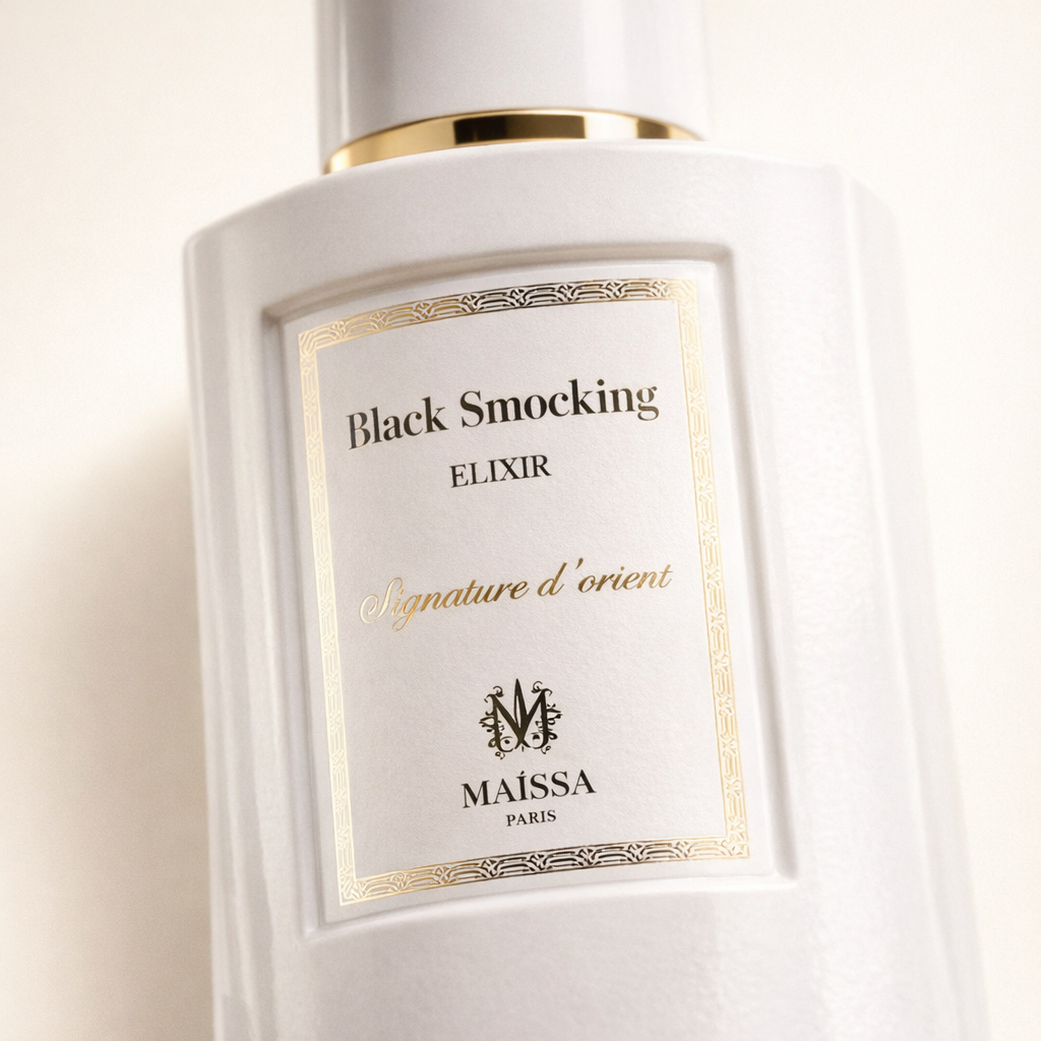 Maissa Black Smocking Elixir EDP macro label detail gallery showcase