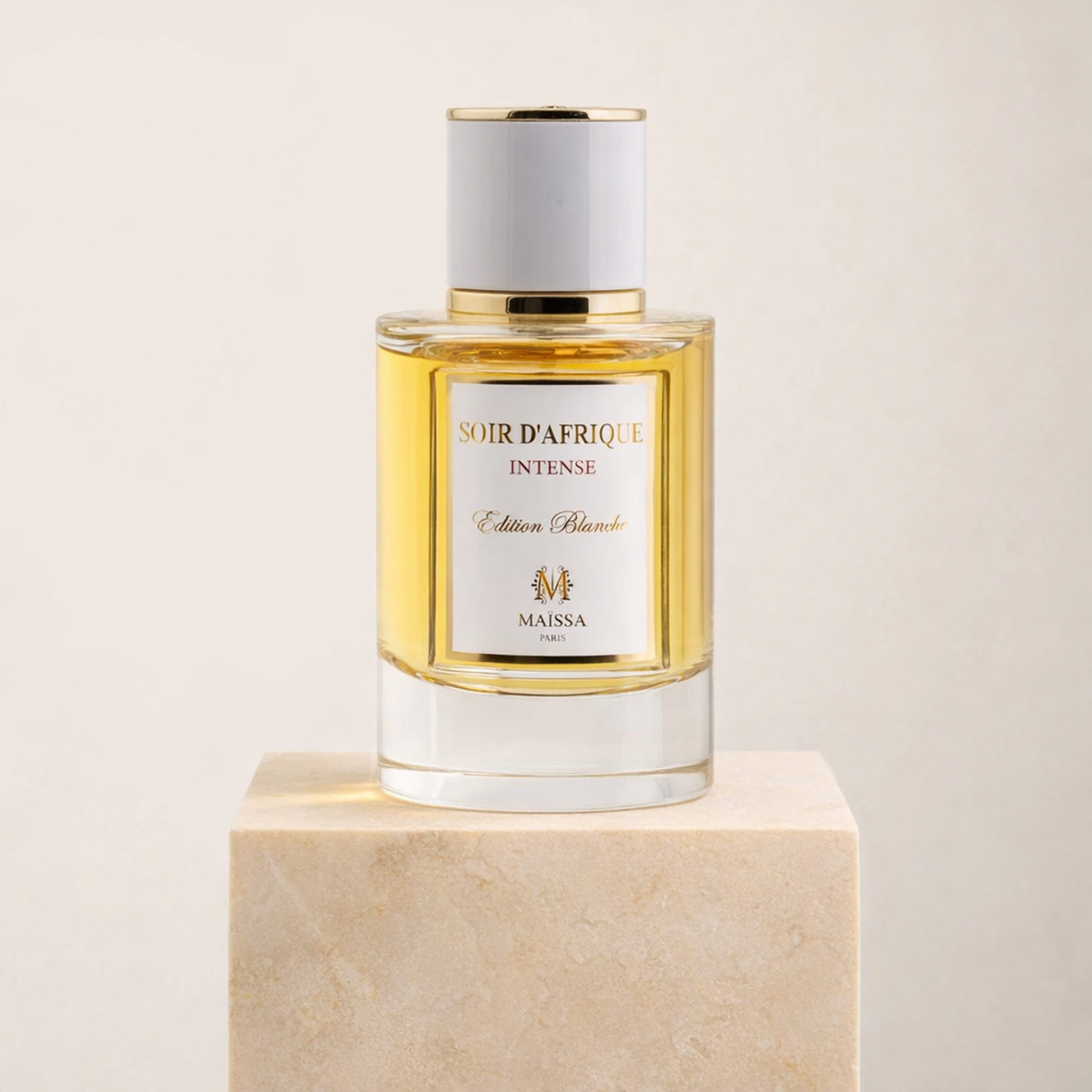 Maissa Soir D'Afrique Intense EDP upright pedestal gallery showcase