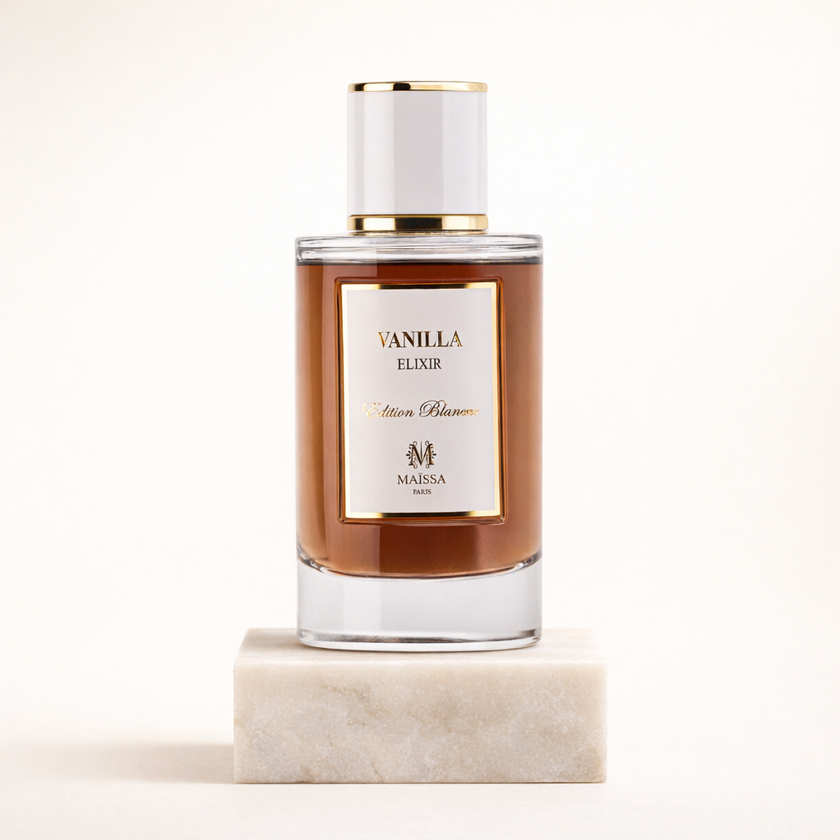 Maissa Vanilla Elixir EDP upright pedestal gallery showcase