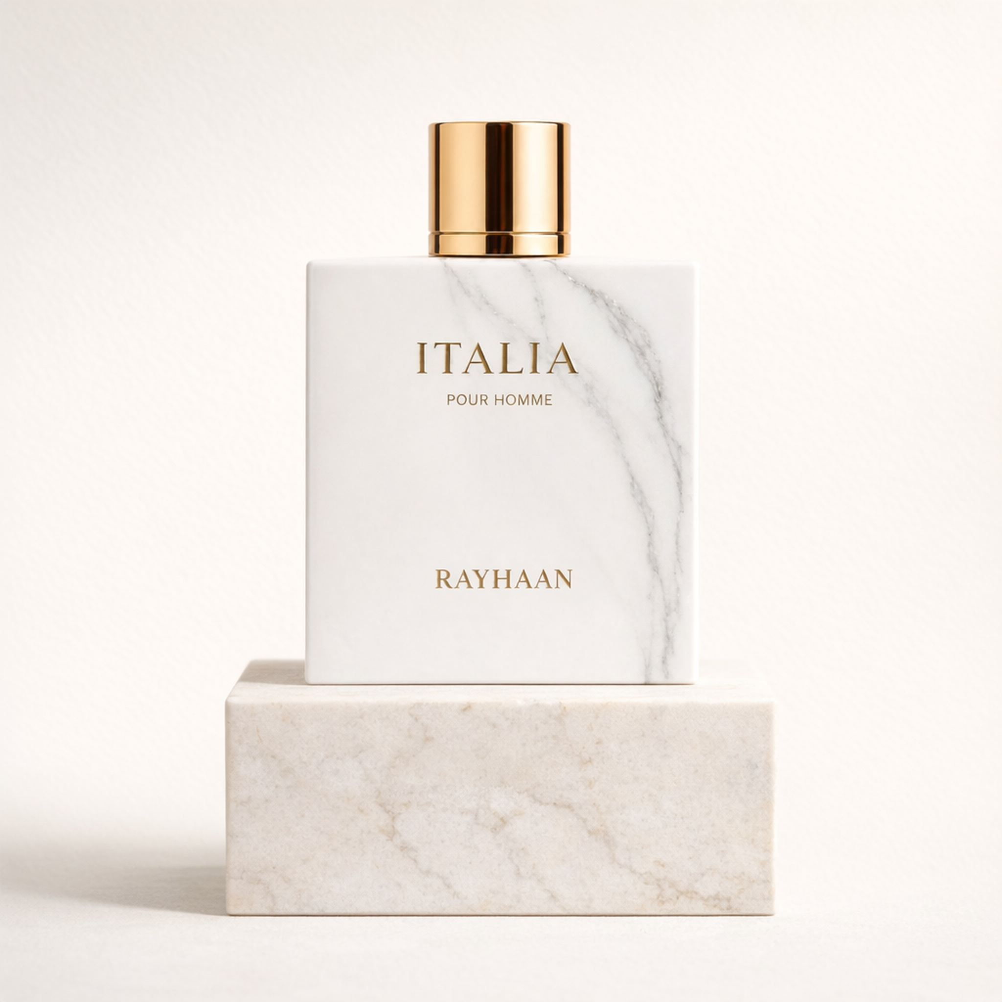 Rayhaan Italia EDP upright pedestal gallery showcase