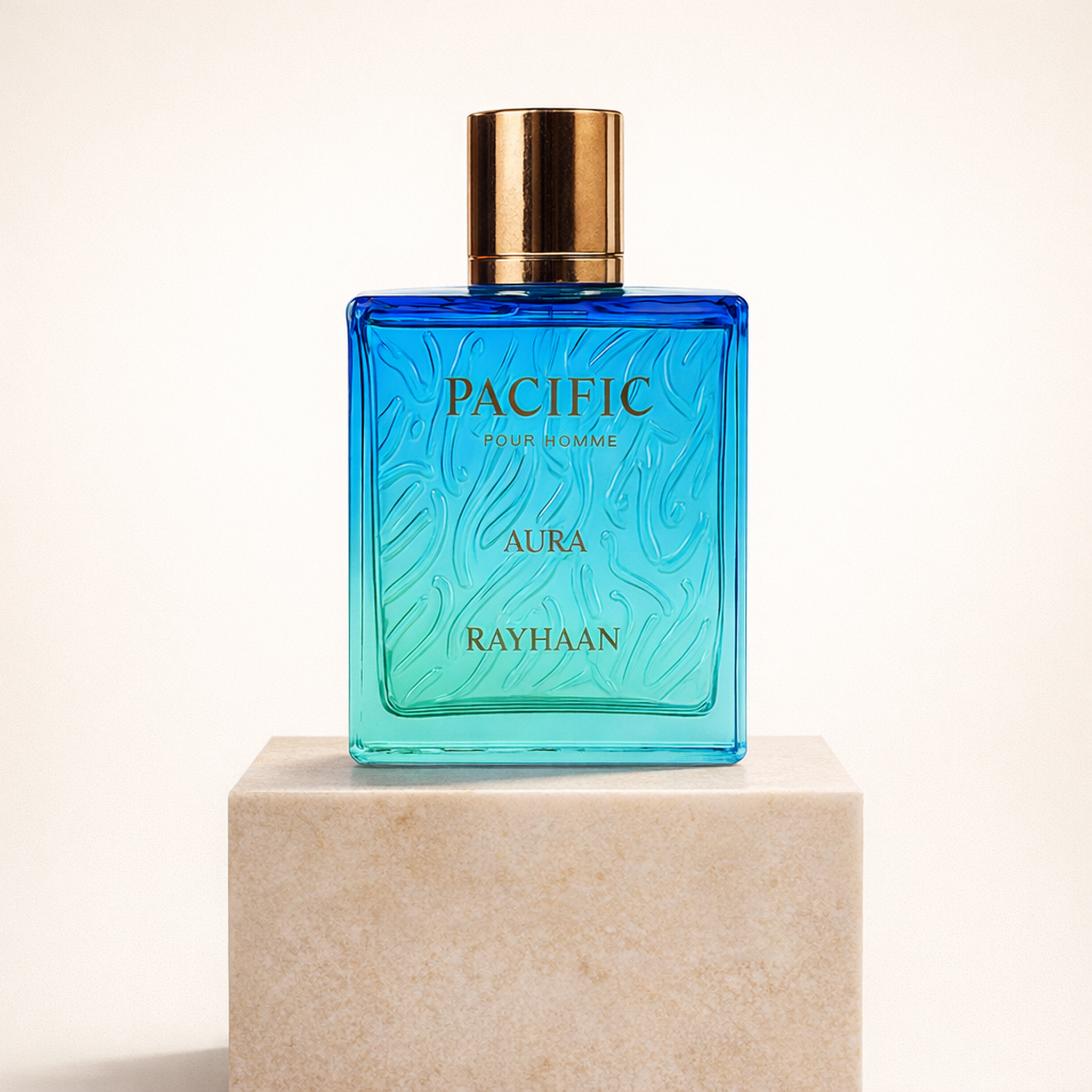 Rayhaan Pacific Aura EDP upright pedestal gallery showcase