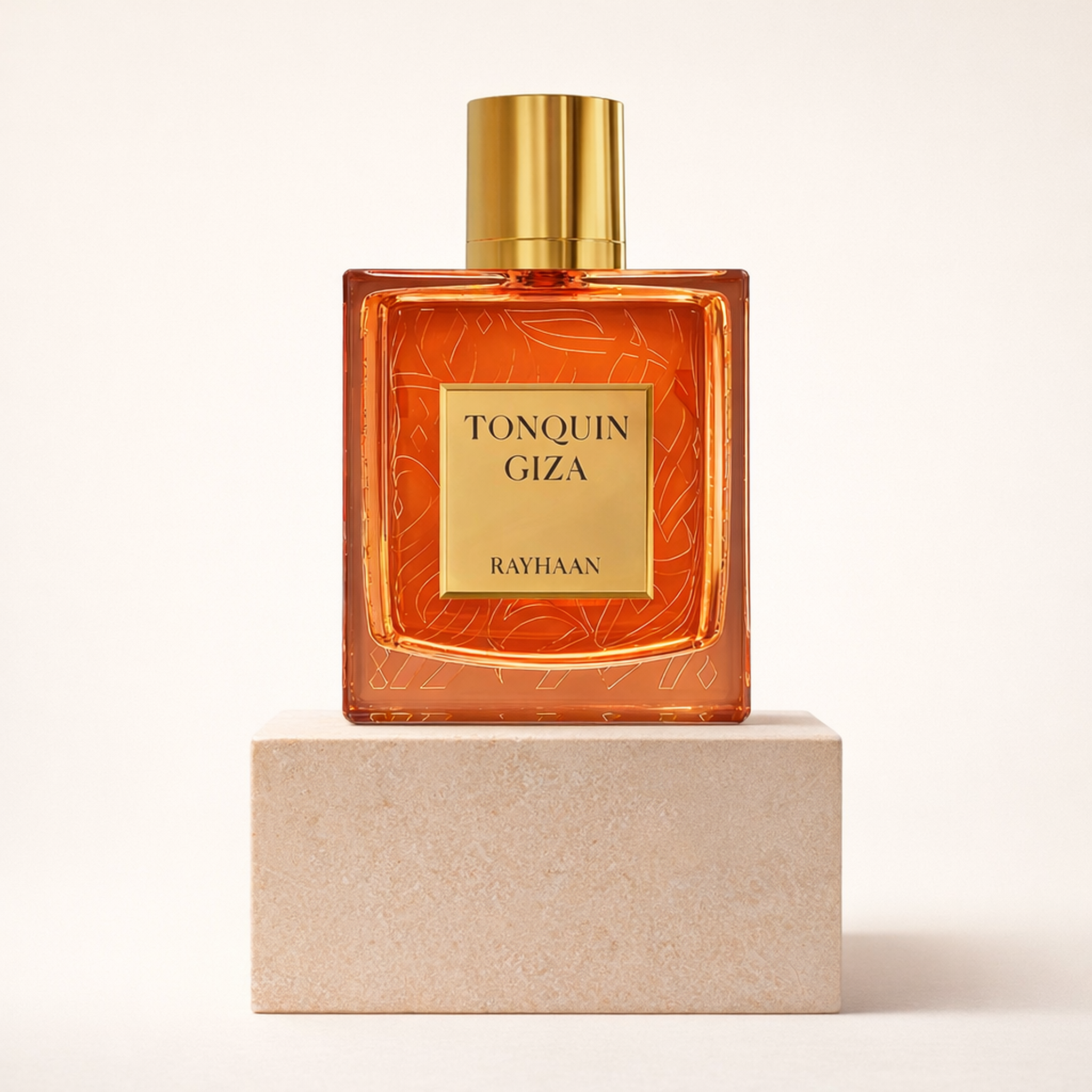 Rayhaan Tonquin Giza EDP upright pedestal gallery showcase