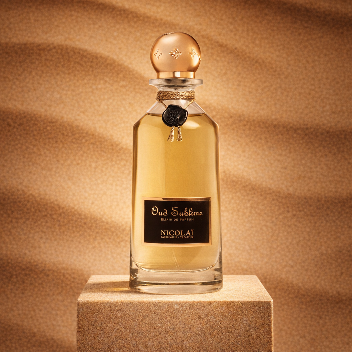 Nicolai Parfumeur Createur Oud Sublime Elixir de Parfum generated pedestal image