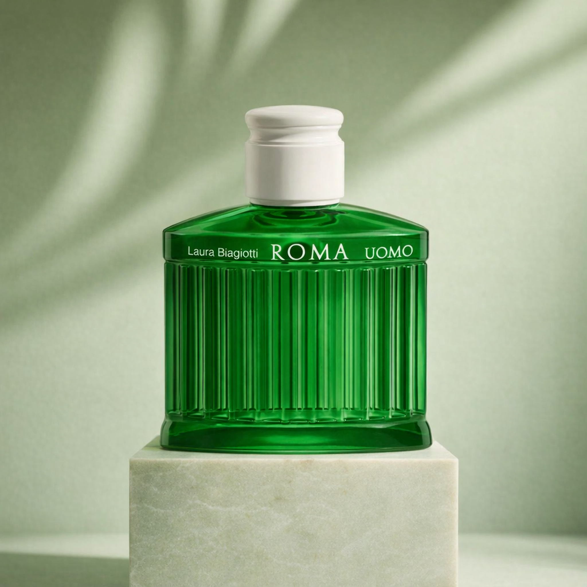 Laura Biagiotti Roma Uomo Green Swing EDT For Men upright pedestal gallery showcase
