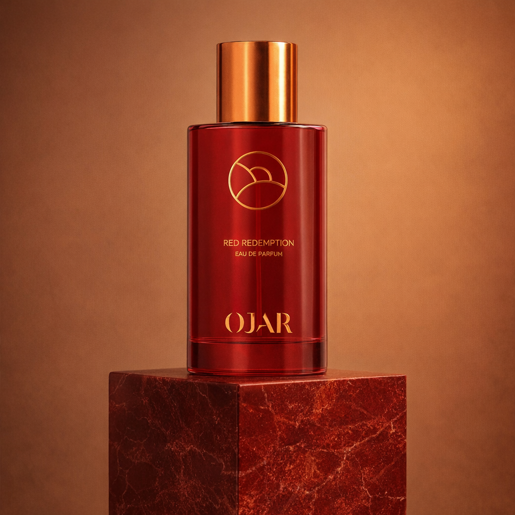 Ojar Red Redemption EDP upright pedestal gallery showcase