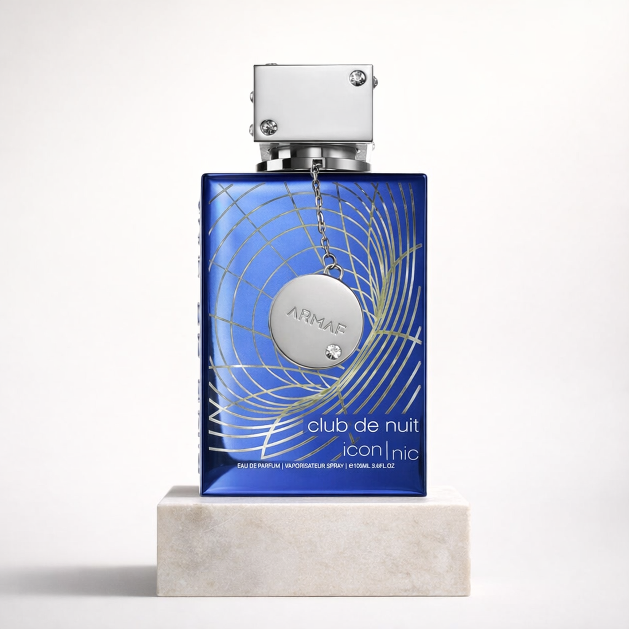 Armaf Club de Nuit Blue Iconic EDP for Men upright pedestal gallery showcase