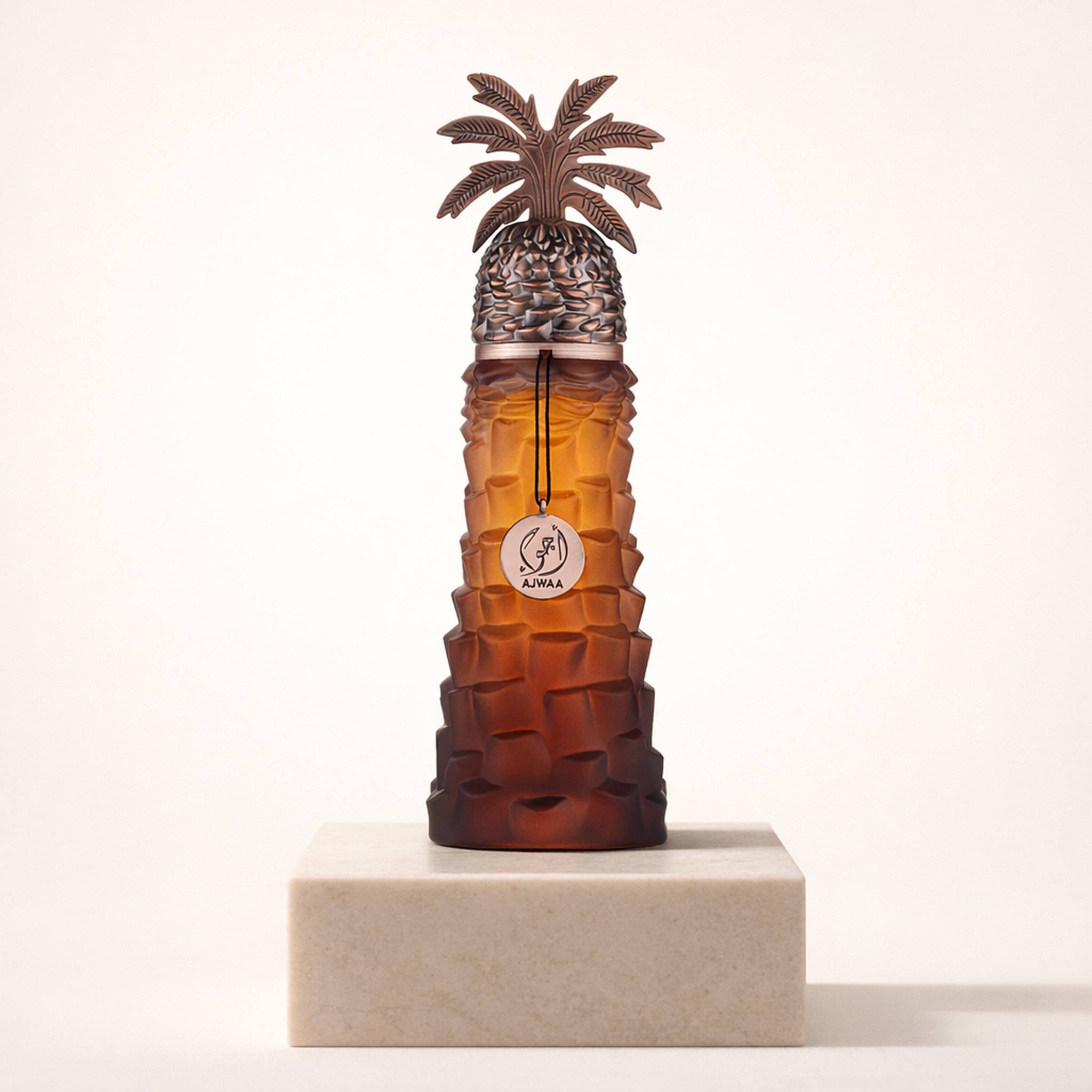 Lattafa Pride Ajwaa EDP upright pedestal gallery showcase