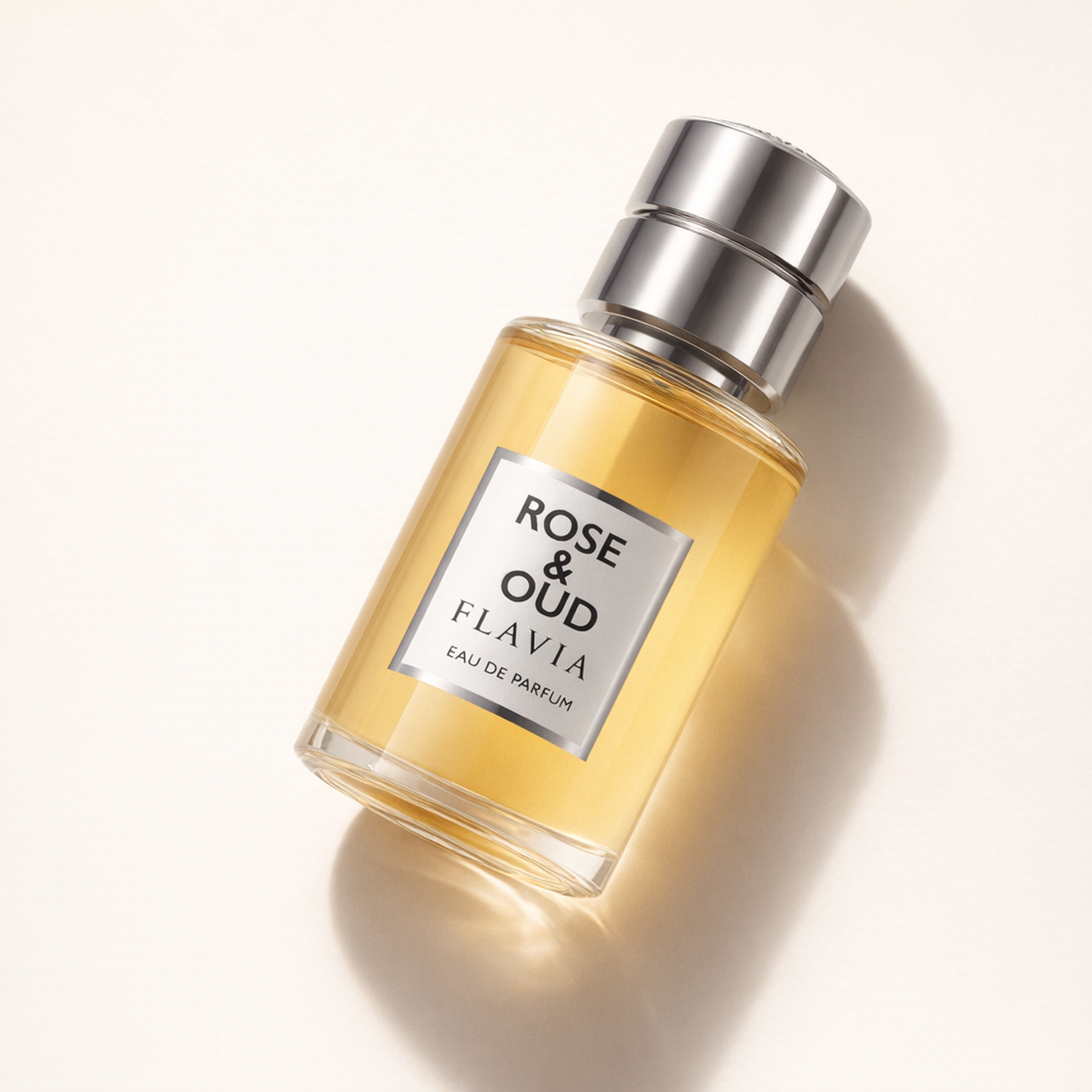 Flavia Rose & Oud EDP angled still-life gallery showcase
