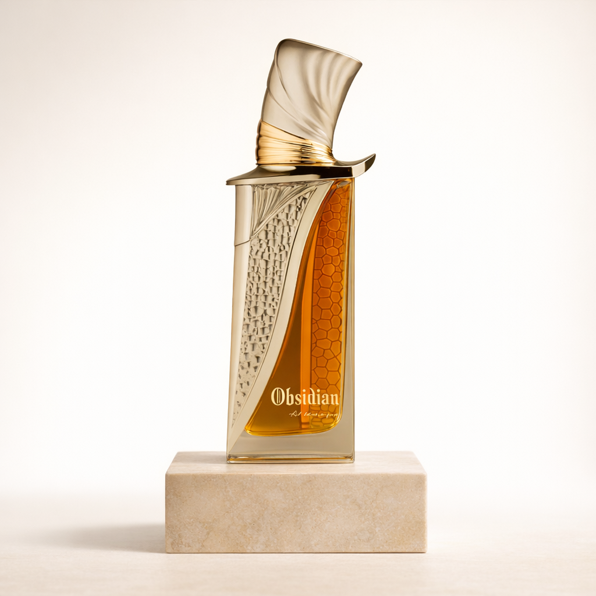 French Avenue Obsidian Extrait Parfum upright pedestal gallery showcase