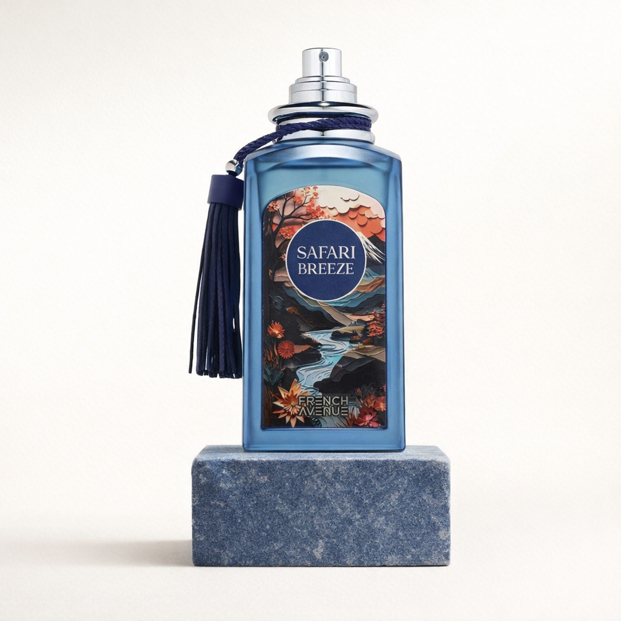 French Avenue Safari Breeze Extrait Parfum upright pedestal gallery showcase