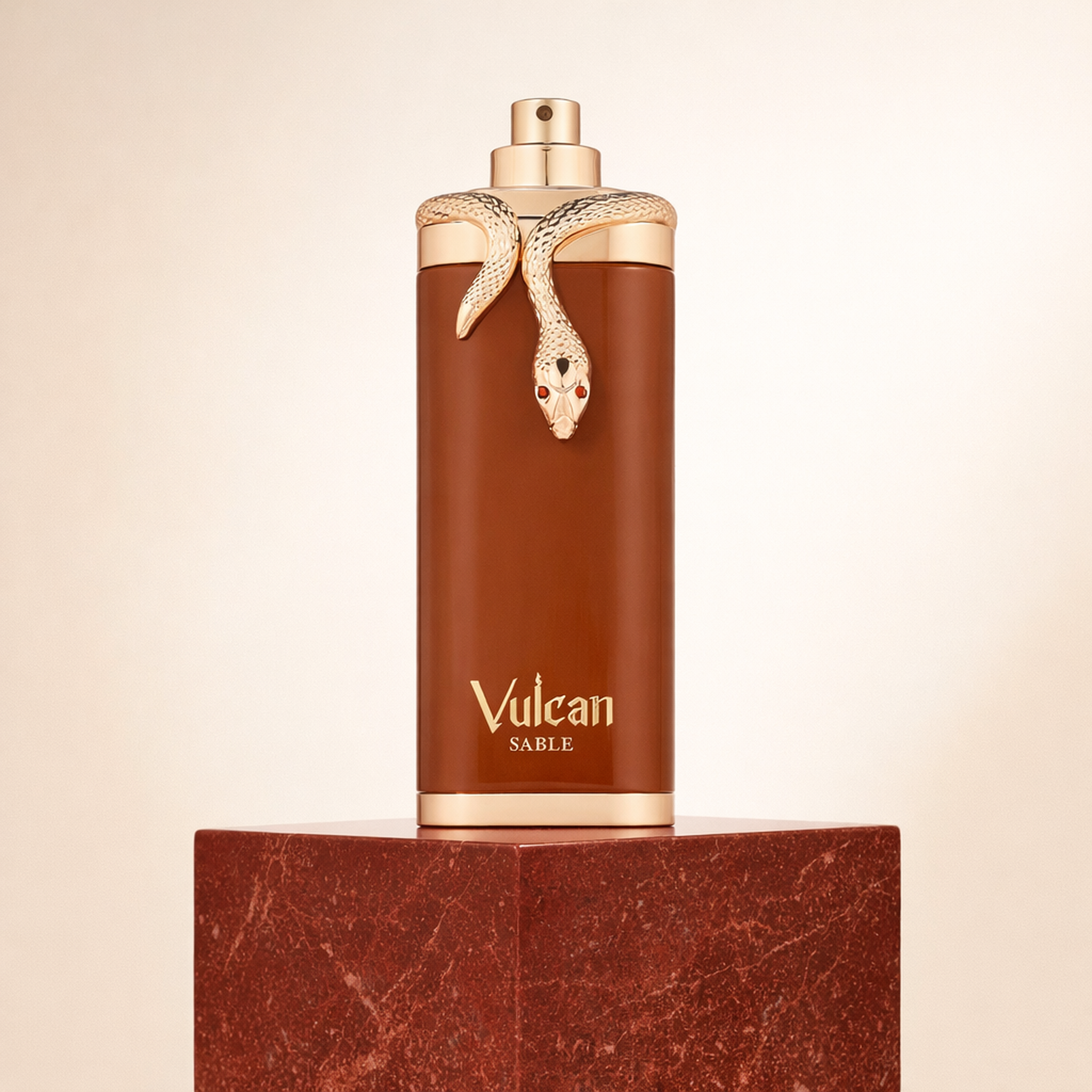 French Avenue Vulcan Sable EDP upright pedestal gallery showcase
