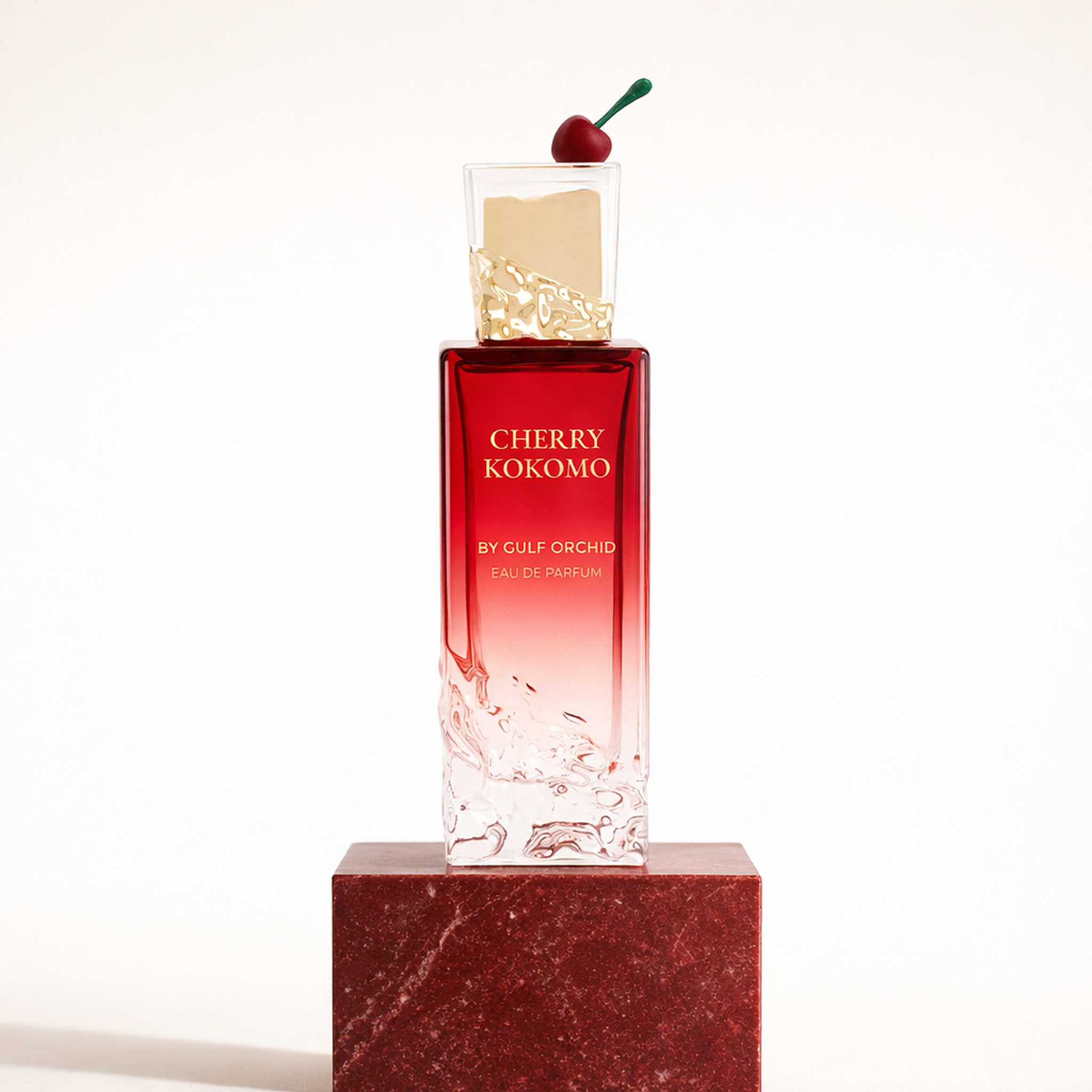 Gulf Orchid Perfume Cherry Kokomo EDP upright pedestal gallery showcase