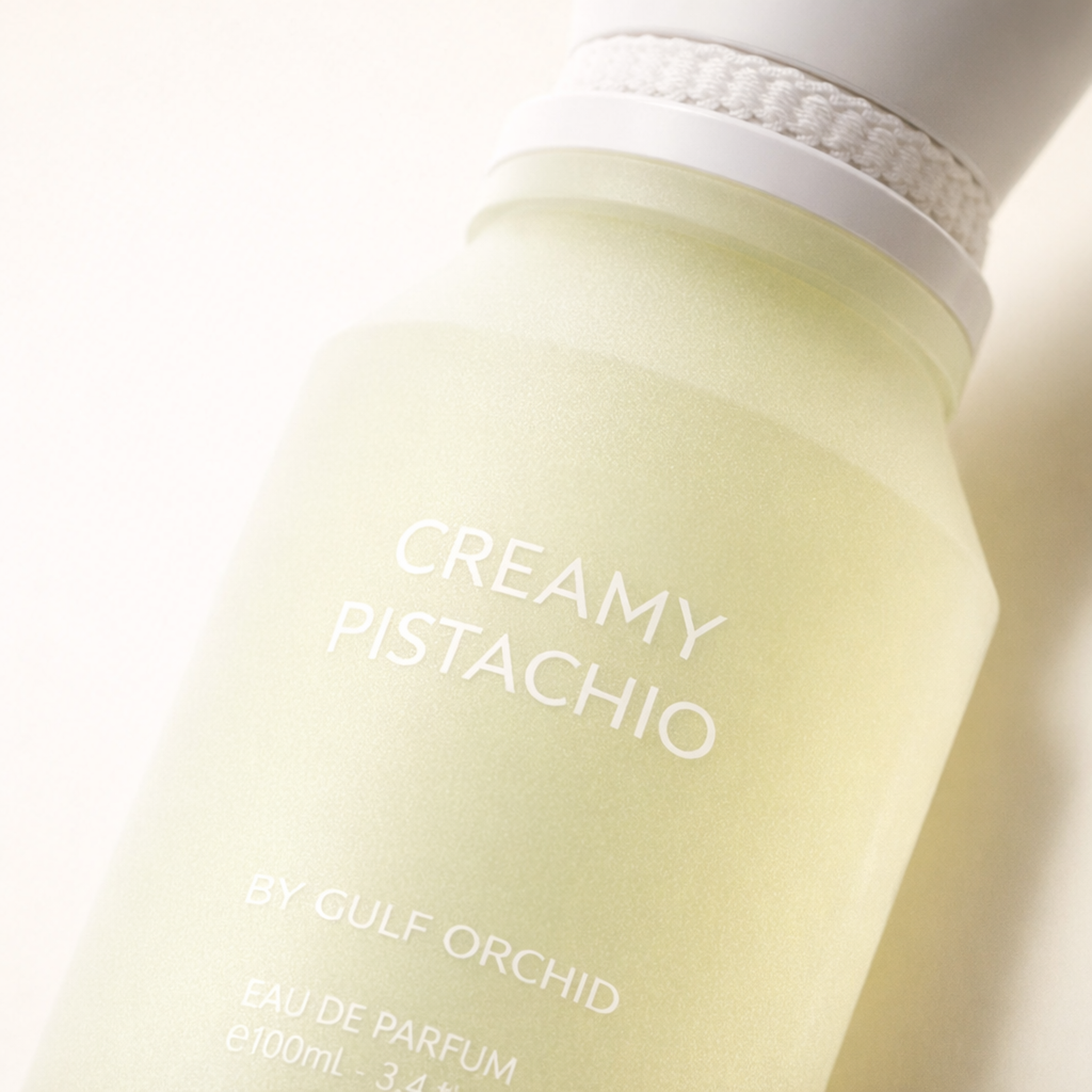 Gulf Orchid Creamy Pistachio EDP macro label detail gallery showcase