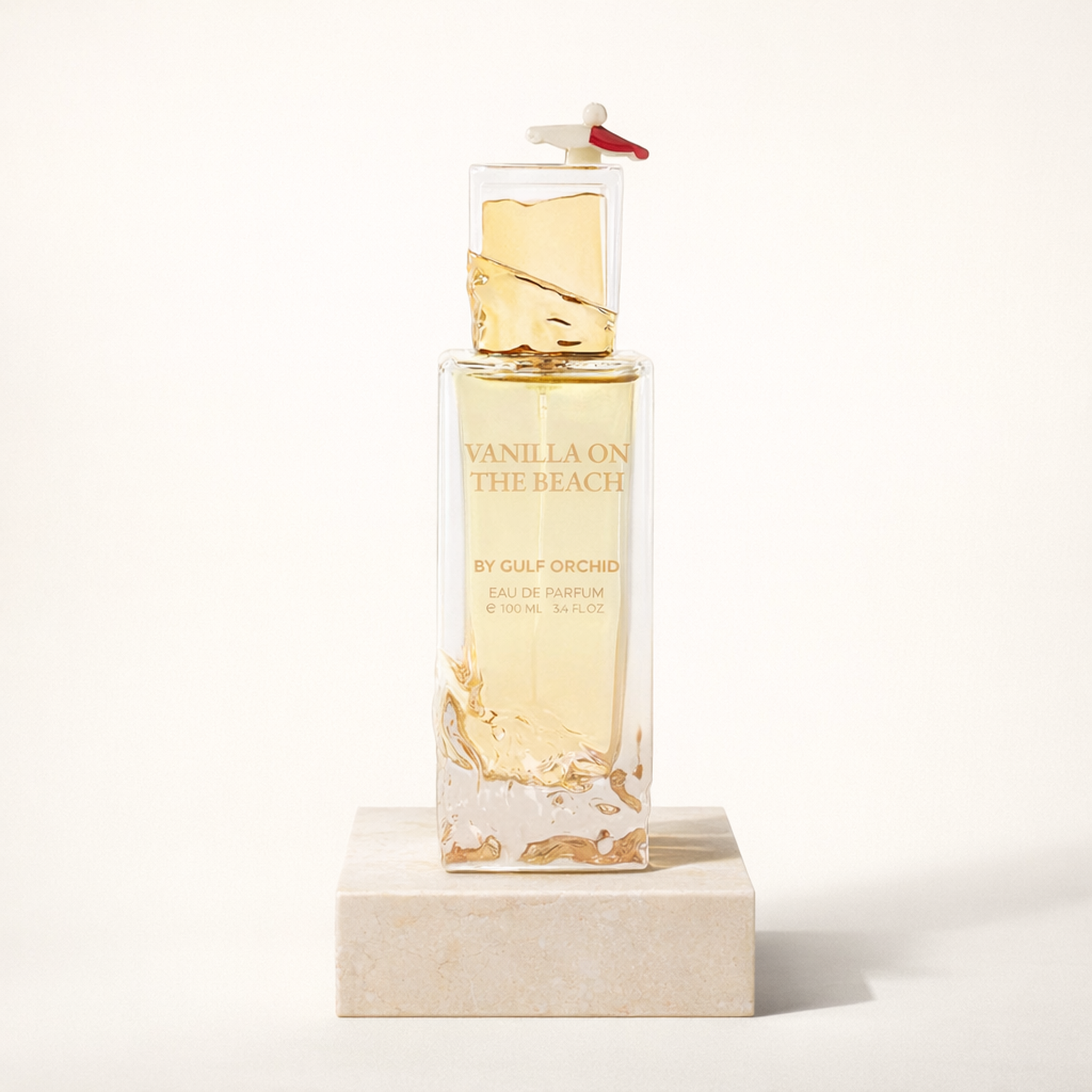 Gulf Orchid Vanilla On the Beach EDP upright pedestal gallery showcase