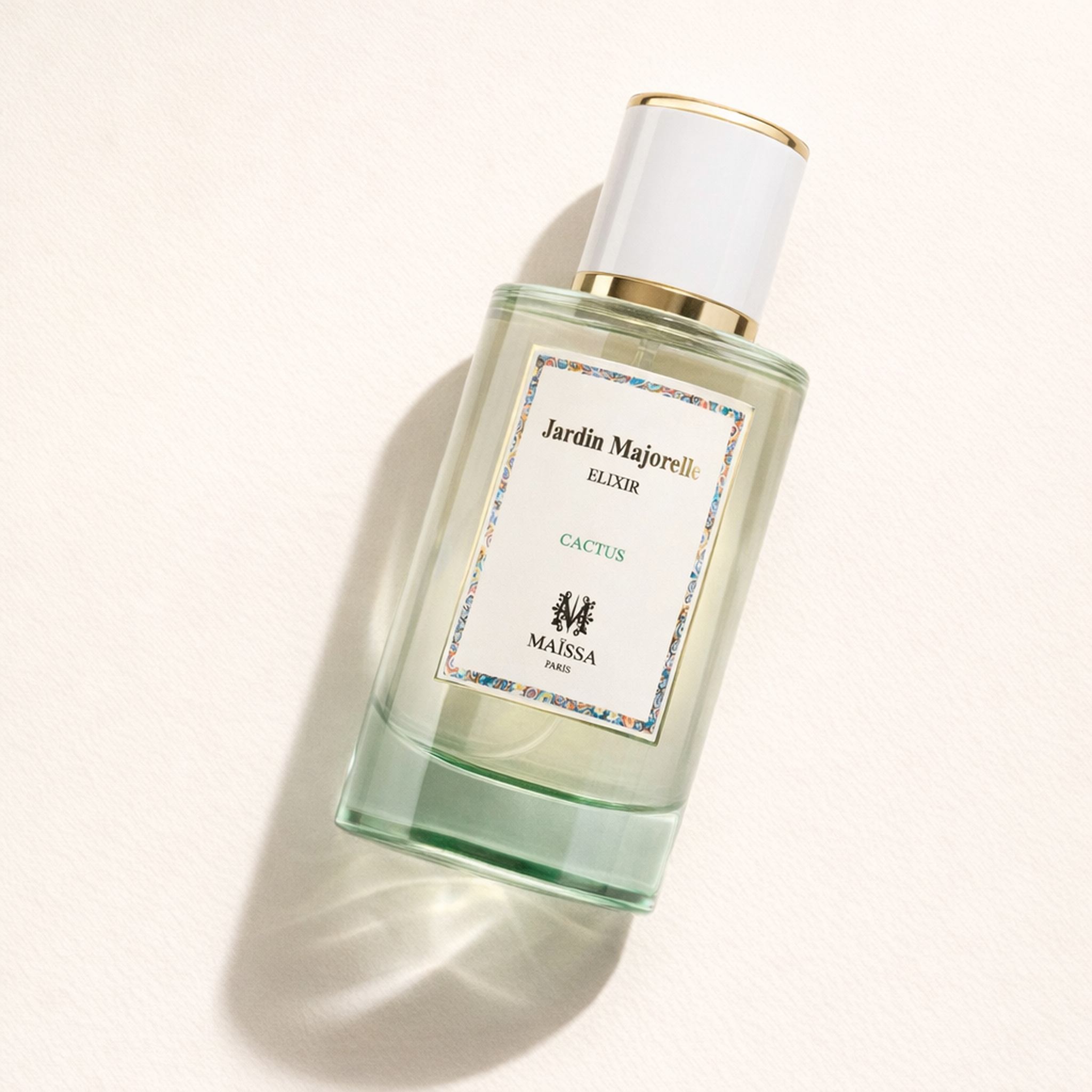 Maissa Jardin Majorelle Elixir Cactus EDP angled still-life gallery showcase
