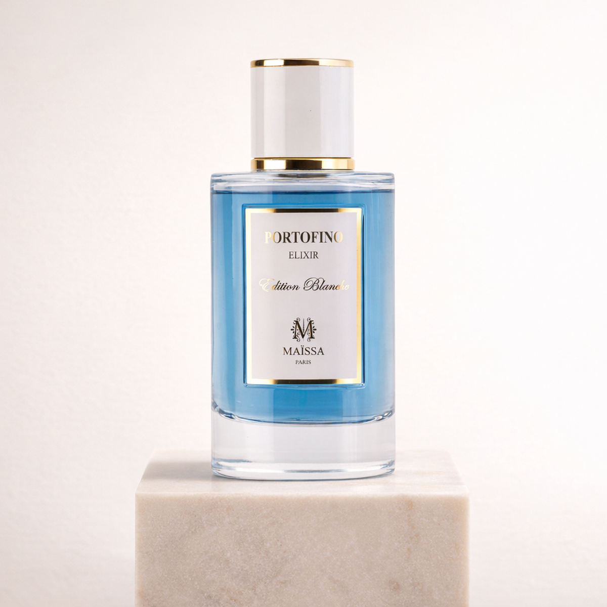 Maissa Soleil de Portofino Elixir EDP upright pedestal gallery showcase