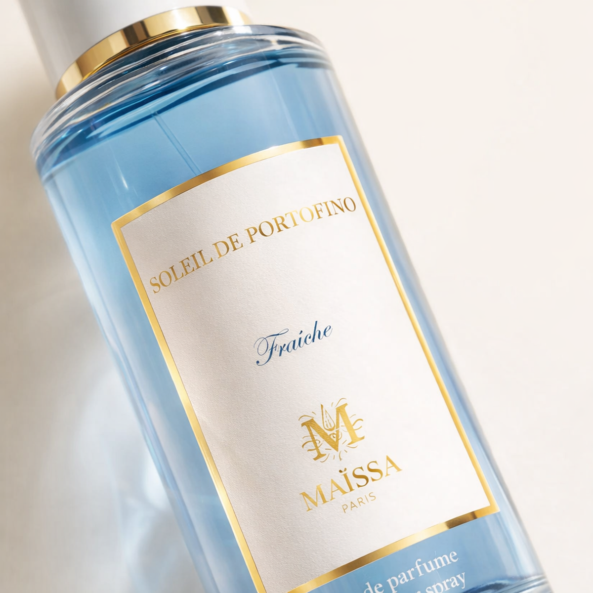 Maissa Soleil de Portofino Fraiche Body Mist macro label detail gallery showcase