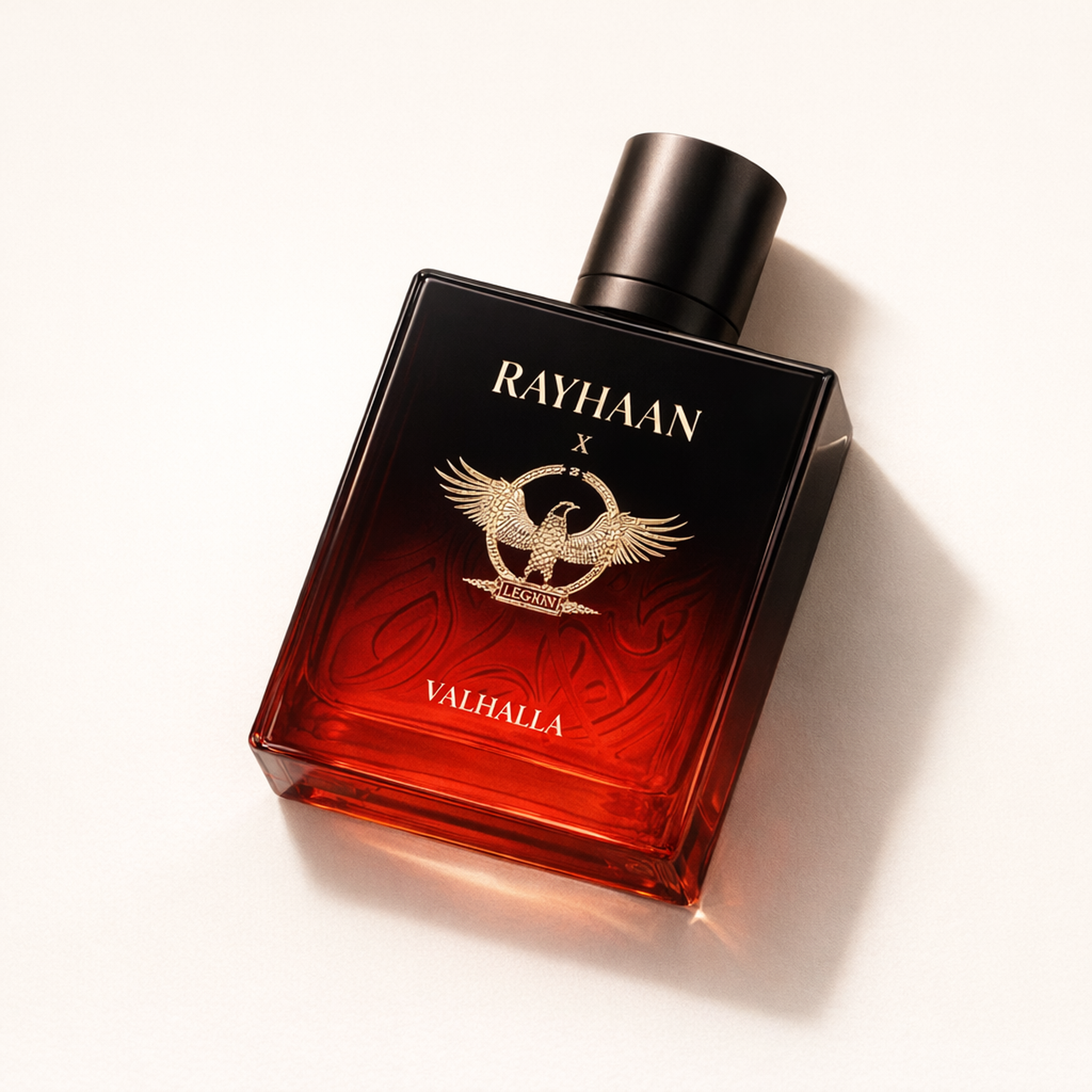 Rayhaan X Valhalla EDP angled still-life gallery showcase