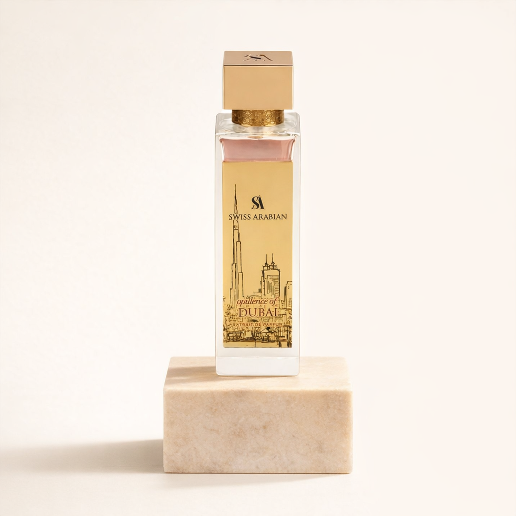 Swiss Arabian Opulence of Dubai EDP upright pedestal gallery showcase