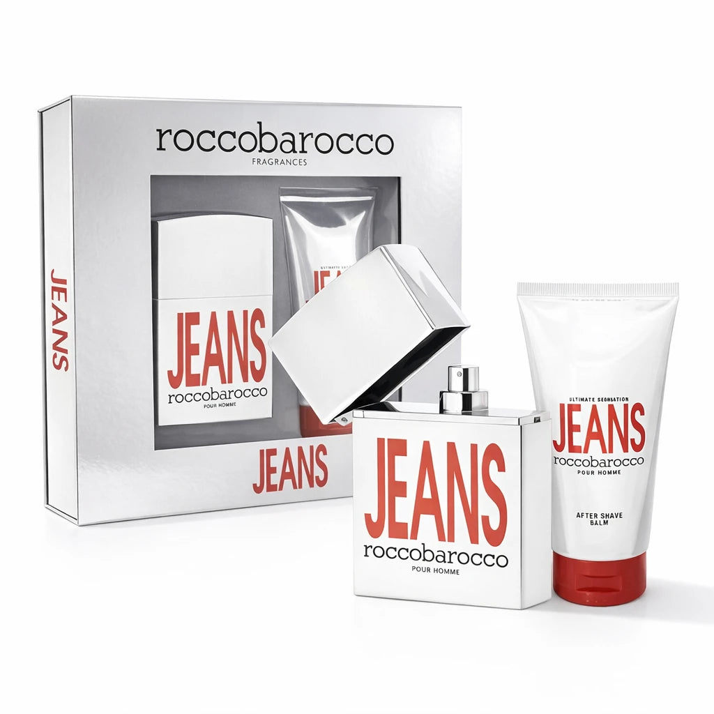 Roccobarocco Jeans Pour Homme EDT Gift Set for Men with Aftershave Balm OpenAI studio hero
